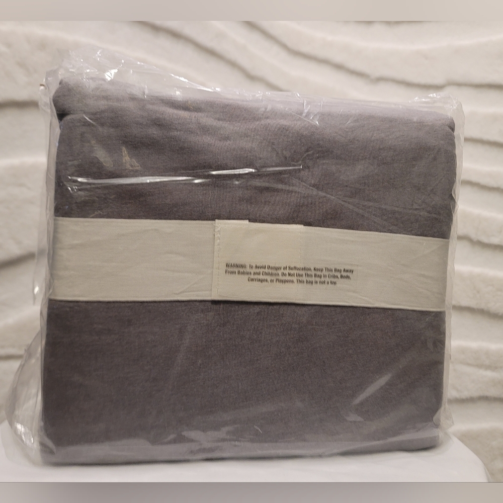 New Casaluna Full Queen Heavyweight Linen Blend Duvet Cover & Sham Set Gray $119 - Picture 2 of 8